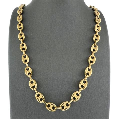 gucci link solid gold chain|men's Gucci link gold chain.